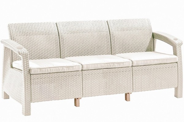 Трёхместный диван  Yalta Sofa 3 Seat белый купить в Навашино