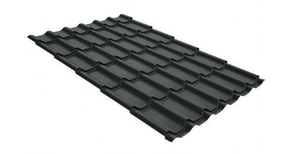 Металлочерепица классик GL 0,5 GreenCoat Pural Matt RR 23 темно-серый (RAL 7024 мокрый асфальт) купить в Навашино