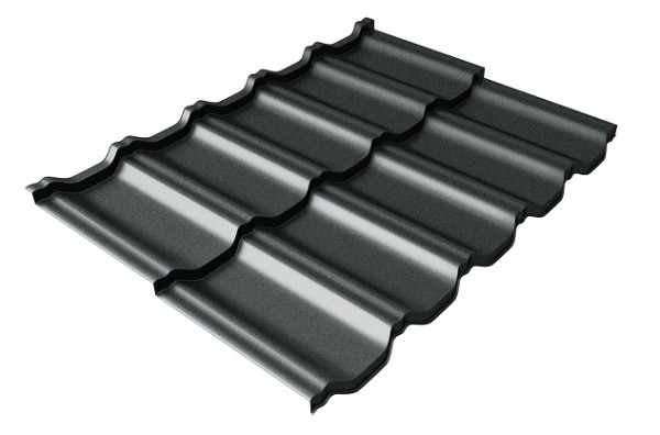 Металлочерепица модульная Квинта Uno Grand Line c 3D резом 0,5 GreenСoat Pural Matt RR2Н3 (RAL 7016 антрацитово-серый) купить в Навашино