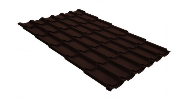 Металлочерепица классик GL 0,5 GreenCoat Pural Matt RR 887 шоколадно-коричневый (RAL 8017 шоколад) купить в Навашино