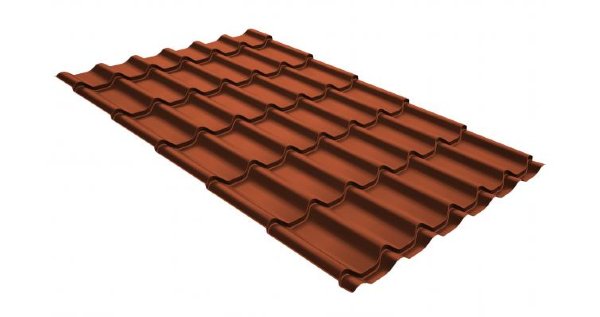 Металлочерепица классик GL 0,5 GreenCoat Pural RR 750 кирпично-красный (RAL 8004 терракота) купить в Навашино