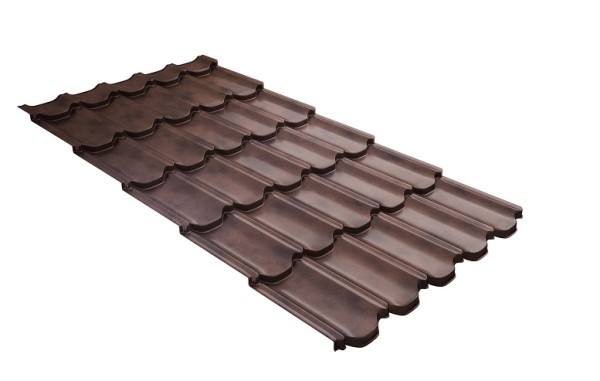 Металлочерепица квинта плюс с  3D резом 0,45 Safari Twincolor Brown купить в Навашино