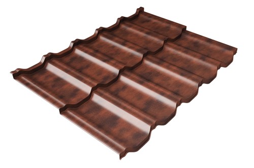 Металлочерепица модульная Квинта Uno Grand Line c 3D резом 0,45 Safari Twincolor Brown купить в Навашино