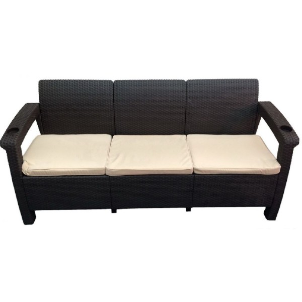 Трёхместный диван  Yalta Sofa 3 Seat венге купить в Навашино