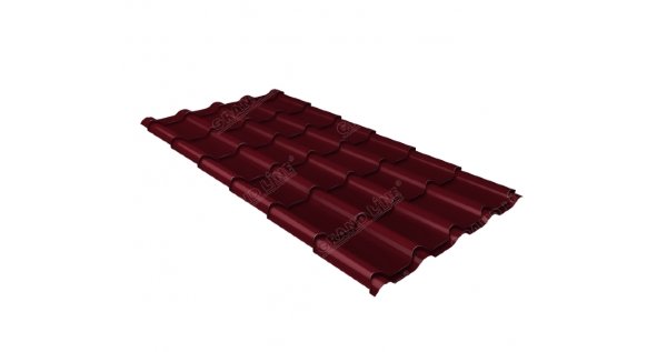 Металлочерепица камея 0,5 Satin RAL 3005 красное вино купить в Навашино