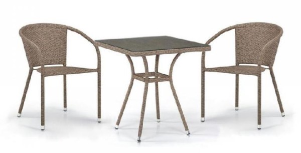Комплект плетеной мебели AFINA из иск. ротанга T282BNT/Y137C-W56 Light Brown 2Pcs купить в Навашино