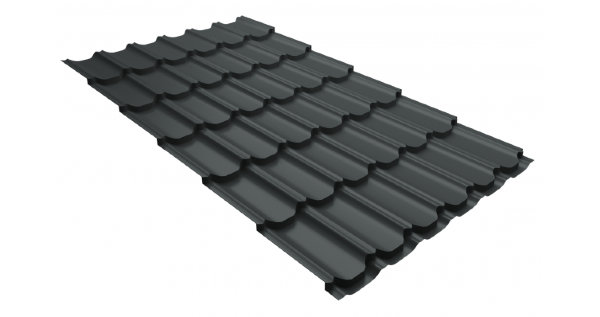 Металлочерепица квинта плюс 0,5 GreenCoat Pural Matt RR 23 темно-серый (RAL 7024 мокрый асфальт) купить в Навашино