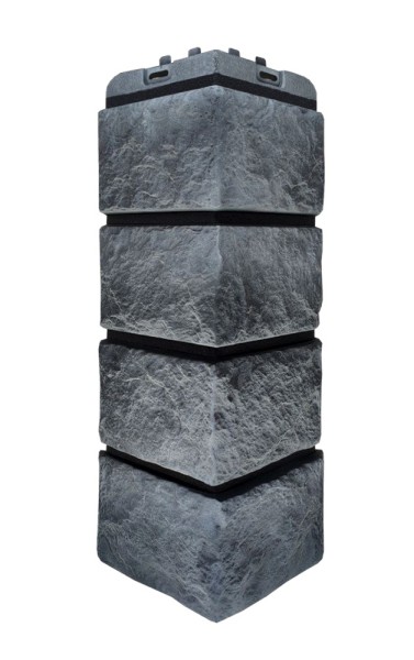 Угол наружный Grand Line Колотый Камень Антрацит, Шов чёрный купить в Навашино